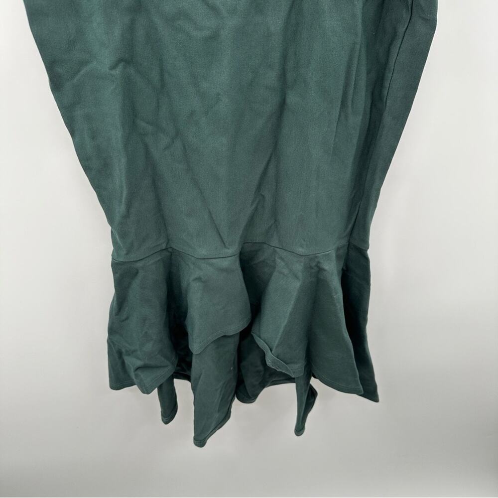 Lulus How Much I Care Dark Green‎ Off-the-Shoulder Ruffle Hem Midi Dress Sz S - Picture 5 of 12